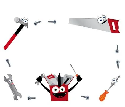 Funny tools frame Stock Illustration