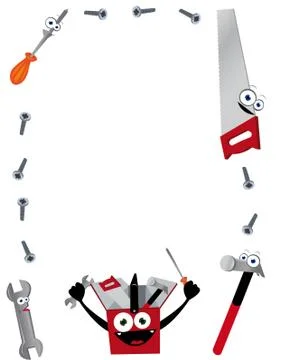 Funny Tools Vertical Frame Stock Illustration