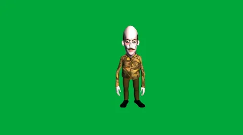 Funny Toon Man, Doing Flip: Looping + Matte Video stock 43155391
