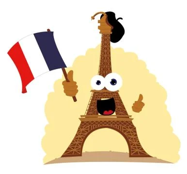 Funny Tour Eiffel Stock Illustration