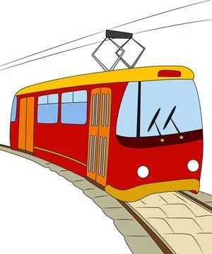 Funny train isolated on white background Stock Illustration