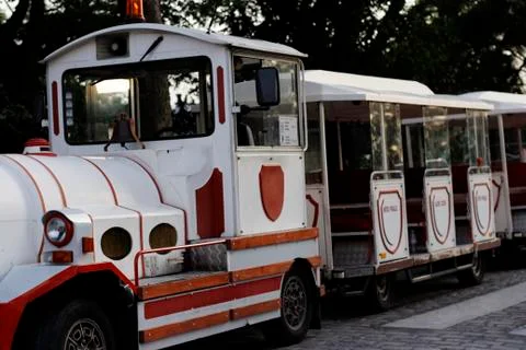 A funny train to visit montmartre paris france by all seasons Stock Photos