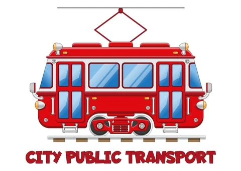 Funny tram. Stock Illustration