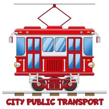 Funny tram. Stock Illustration