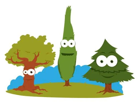 Funny trees Stock Illustration