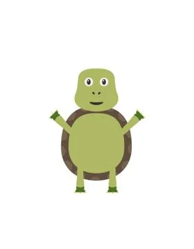 Funny turtle character Illustrazione stock