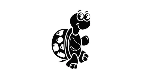 Funny turtle icon animation Stock Footage 156244142