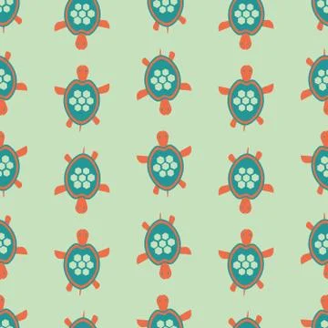Funny turtle pattern Illustrazione stock