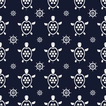 Funny turtle pattern Stock Illustration