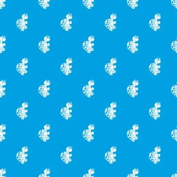 Funny turtle pattern vector seamless blue Illustrazione stock