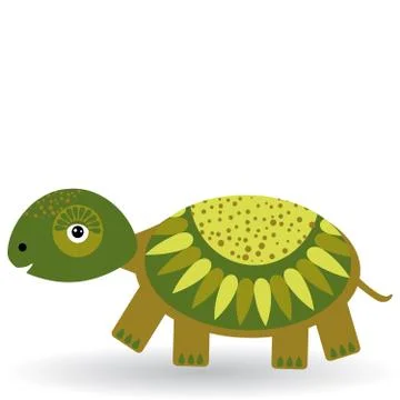Funny turtle on a white background. Stock Illustration