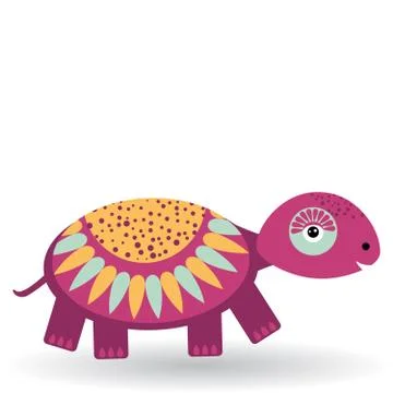 Funny turtle on a white background. vector Stock Illustration