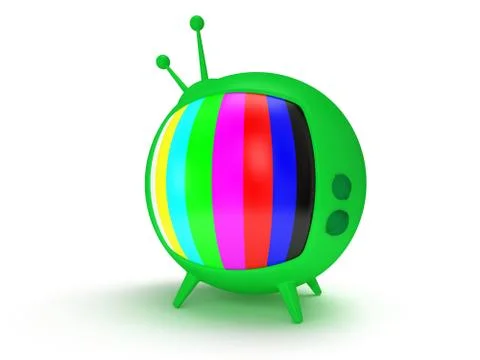 Funny TV with antenna. 3d render. Isolated. Stock Illustration