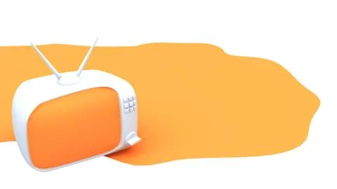 Funny TV on an orange background. Stock Illustration