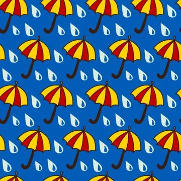 Funny umbrellas Stock Illustration