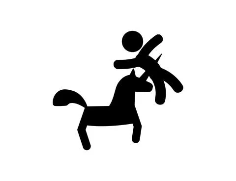 Funny unicorn death Stock Illustration