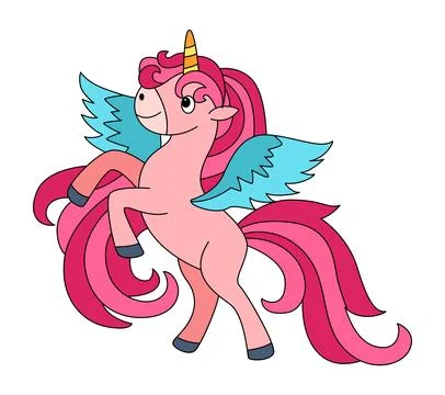 Funny unicorn is jumping vector illustration Stock Illustration