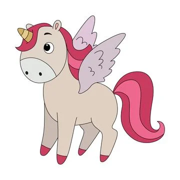 Funny unicorn on a white background Stock Illustration