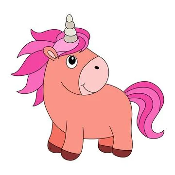 Funny unicorn on a white background Stock Illustration