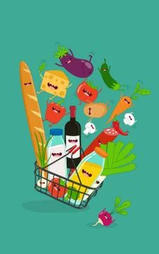 Funny Various Cartoon Vegetables. Vector Clip Art Stock Illustration