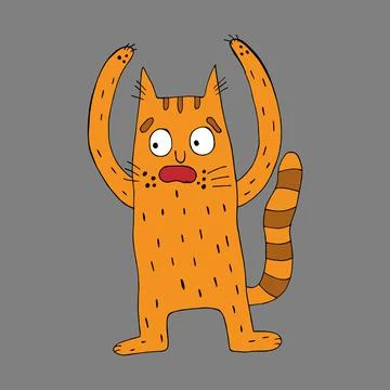 Funny vector cat. Cartoon character. Stock Illustration