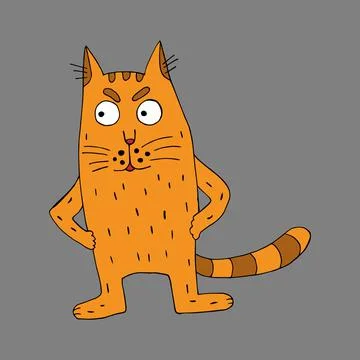 Funny vector cat. Cartoon character. Stock Illustration