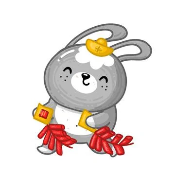 Funny vector chinese rabbit in New year Stock Illustration