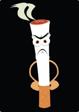 Funny vector cigarette Stock Illustration