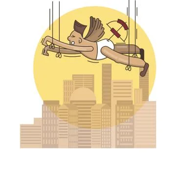 Funny vector Cupid illustration Stock Illustration