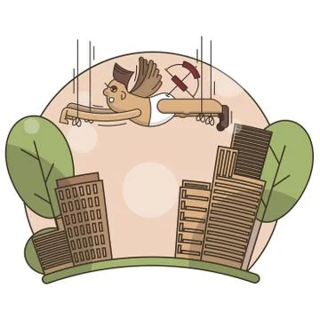 Funny vector Cupid illustration Stock Illustration