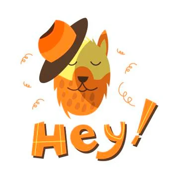 Funny vector dog wearing hat illustration Stock Illustration
