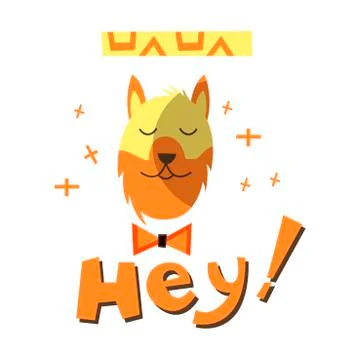 Funny vector dog wearing hat illustration Stock Illustration
