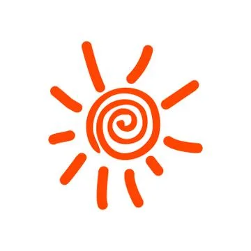 Funny vector doodle suns. Hand drawn. vector illustration isolated on white Stock Illustration