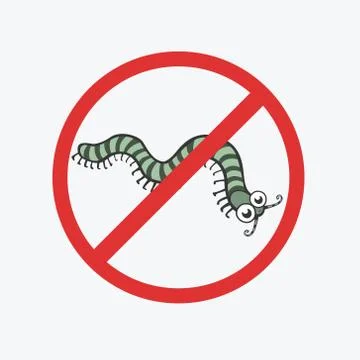 Funny vector icon. Centipede, caterpillar, worm. Flat Illustration for your d Stock Illustration