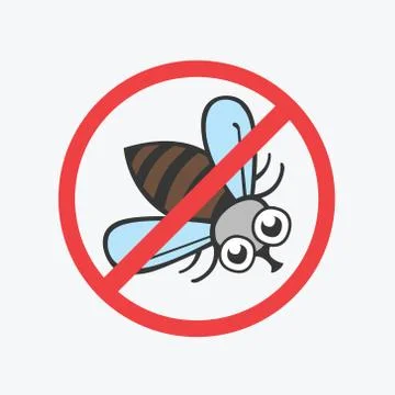 Funny vector icon fly. Flat Illustration for your design Stock Illustration