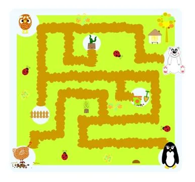 Funny vector labyrinth for children Stock Illustration