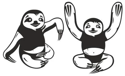 Funny vector sloth Stock Illustration