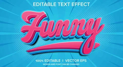 Funny vector text effect with modern style design Stock Illustration