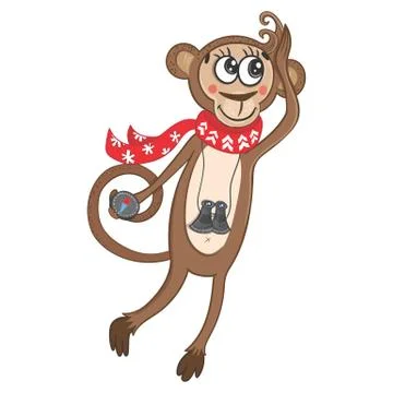 Funny Vector Travel Monkey Stock Illustration
