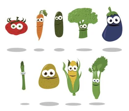 Funny Vegetables Stock Illustration