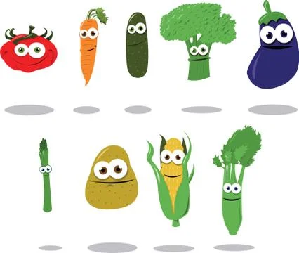 Funny Vegetables Stock Illustration