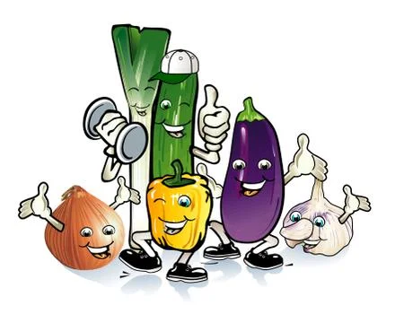 Funny vegetables, for kids vector Stock Illustration