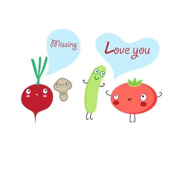 Funny vegetables lovers 스톡 일러스트