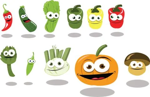 Funny Vegetables part 2 Stock Illustration