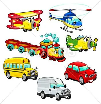 Funny vehicles. Stock Illustration
