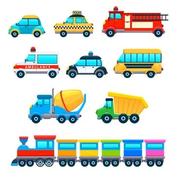 Funny vehicles Stock Illustration