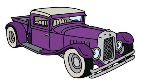 The funny violet hotrod Stock Illustration