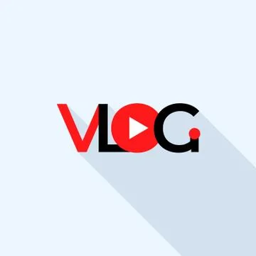 Funny vlog logo, flat style Stock Illustration