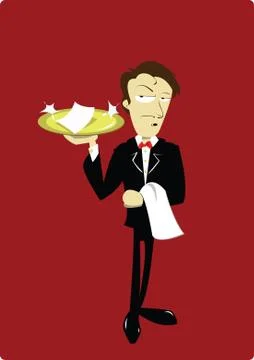 Funny Waiter Stock Illustration