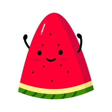 Funny watermelon cartoon with bubble Illustrazione stock